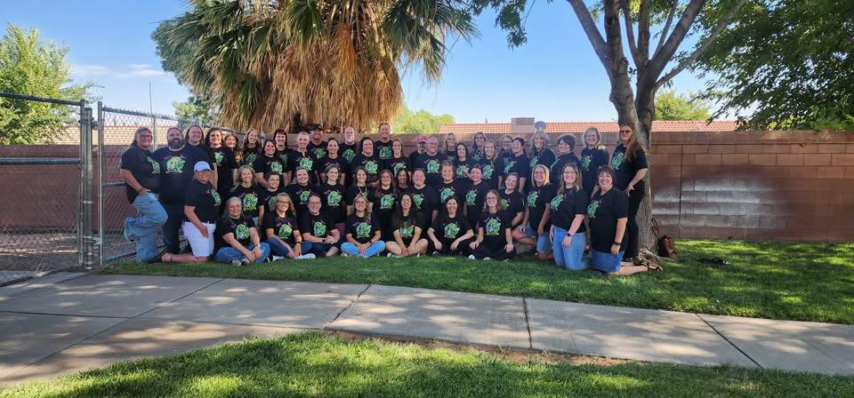 Staff at Sandstone Elementary in a group photo.